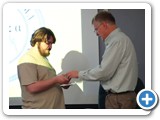 008 Professor David Dunlap inducts Skylar Scott into the Physics Honor Society, Sigma Pi Sigma