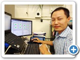 Grad student Xiao-Dong Qi in The Center for Quantum Information and Control. He delivered a presentation this spring on Nanofiber Platform with Trapped Atoms (Deutsch)
