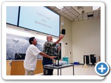 Professor Paul Schwoebel demonstrates electrical resistance with metal rings