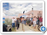 Crowds gathered at the Observatory and in the parking lot. There was no special event parking for the event, so many came on foot and by bicycle