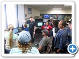 The tour was led by UNM astrophysics doctoral candidate Joseph Malins and UNM physics professor (and QuarkNet@UNM director) Sally Seidel.