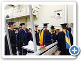 Professors backstage prior to ceremony